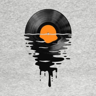 Vinyl LP Music Record Sunset Orange T-Shirt